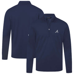Atlanta Braves Levelwear Heron Insignia 2.0 Quarter-Zip Jacket - Navy - MLB Discount
