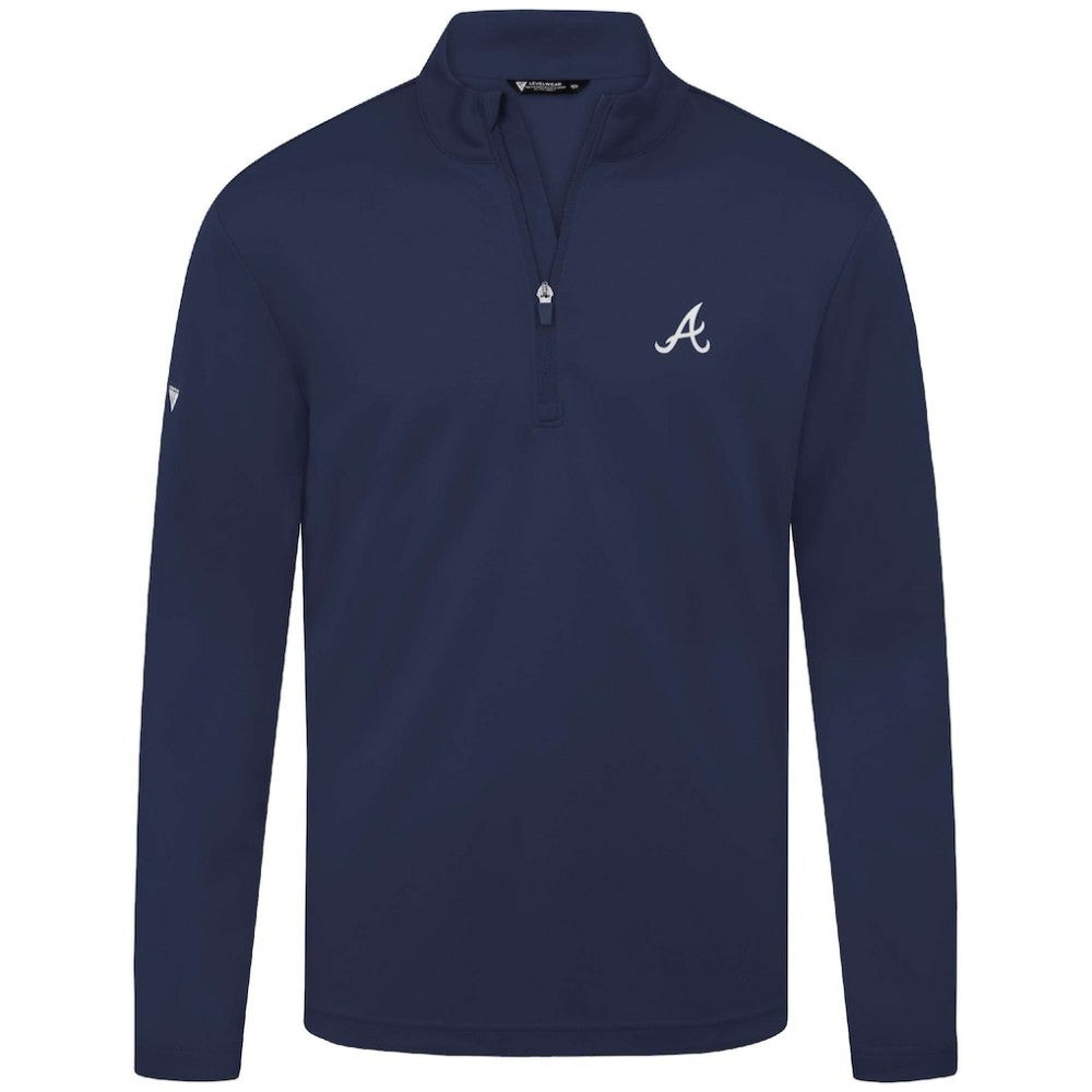 Atlanta Braves Levelwear Heron Insignia 2.0 Quarter-Zip Jacket - Navy - MLB Discount