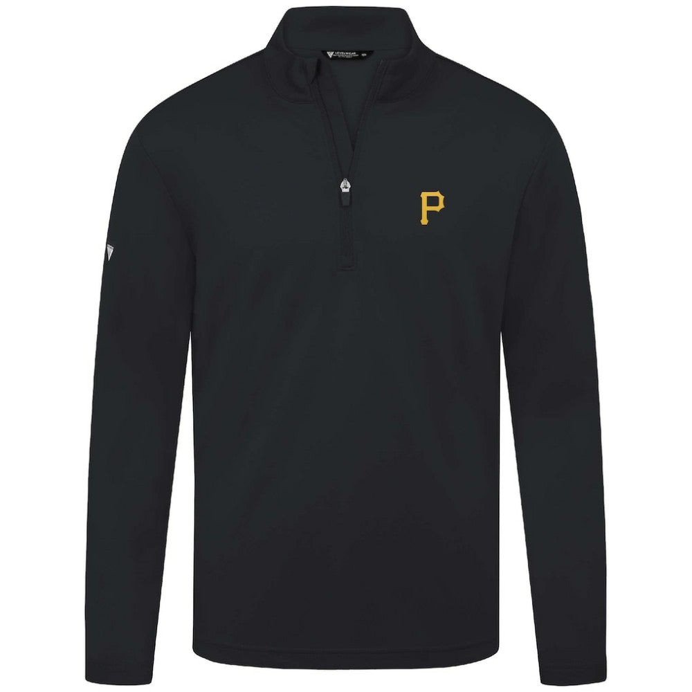 Pittsburgh Pirates Levelwear Heron Insignia 2.0 Quarter-Zip Jacket - Black - MLB Discount