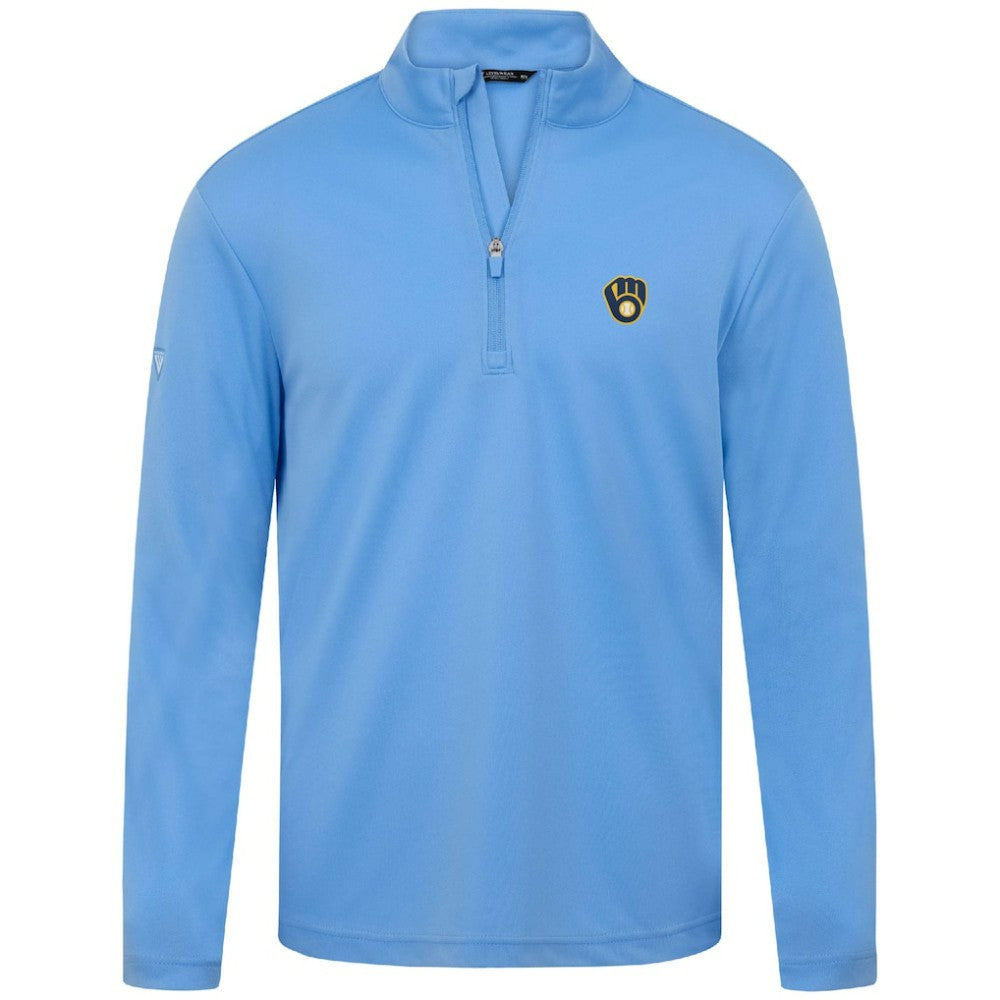 Milwaukee Brewers Levelwear Heron Insignia 2.0 Quarter-Zip Jacket - Powder Blue - MLB Sale