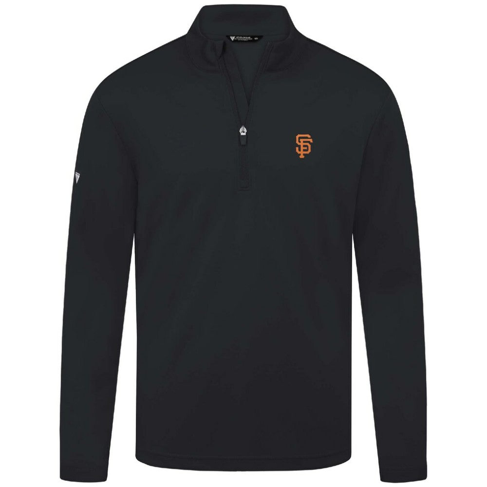 San Francisco Giants Levelwear Heron Insignia 2.0 Quarter-Zip Jacket - Black - MLB Sale