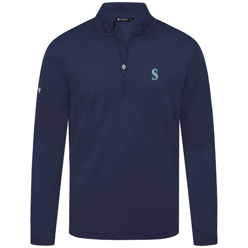 Seattle Mariners Levelwear Heron Insignia 2.0 Quarter-Zip Jacket - Navy - MLB Discount