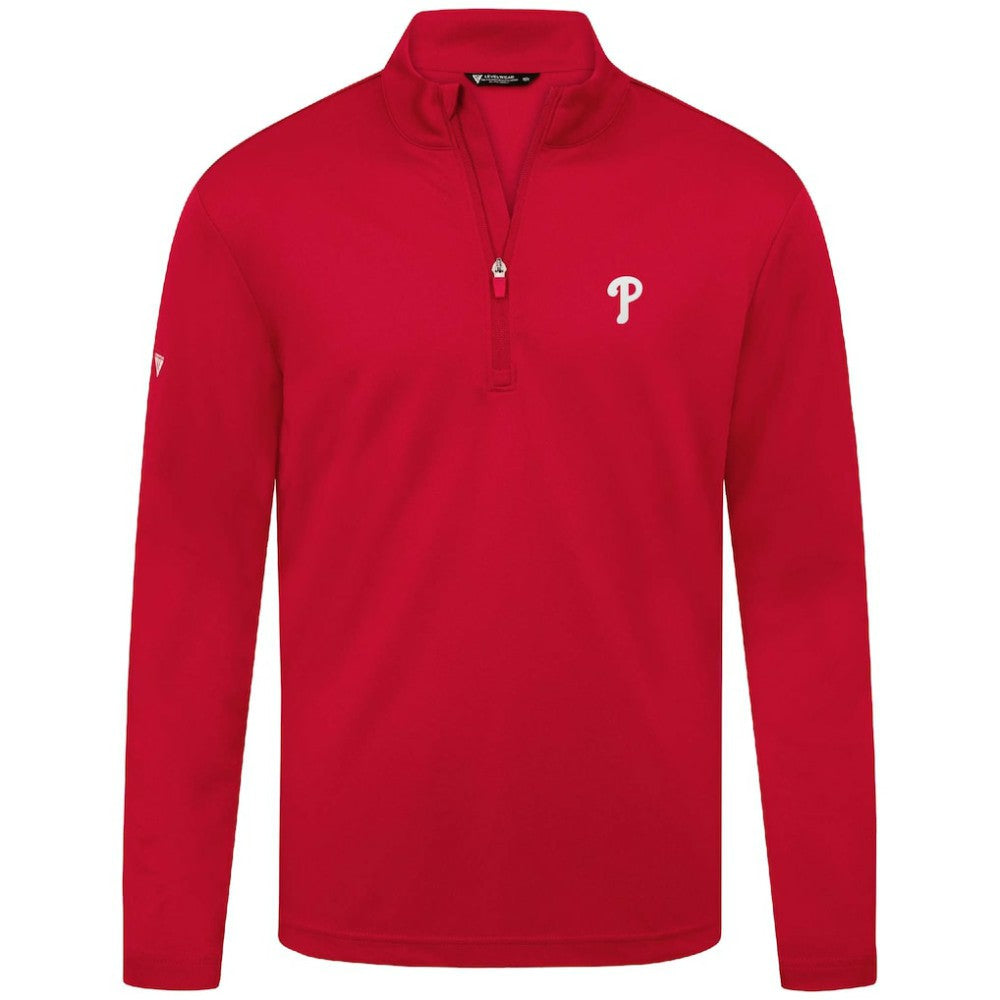 Philadelphia Phillies Levelwear Heron Insignia 2.0 Quarter-Zip Jacket - Red - MLB Lifestyle