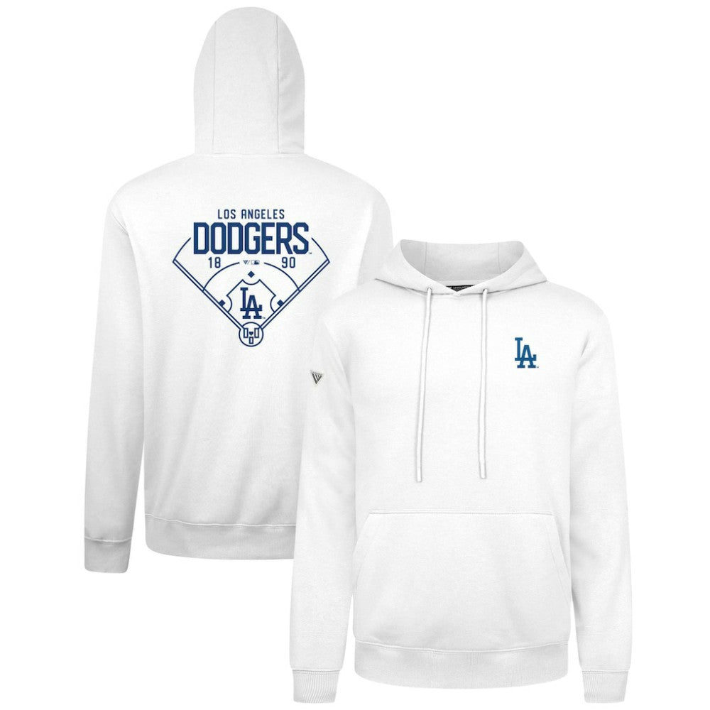Los Angeles Dodgers Levelwear Podium Primary Pullover Hoodie - White - MLB Discount