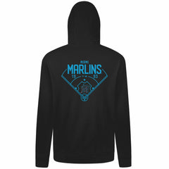 Miami Marlins Levelwear Podium Primary Pullover Hoodie - Black - MLB on Sale