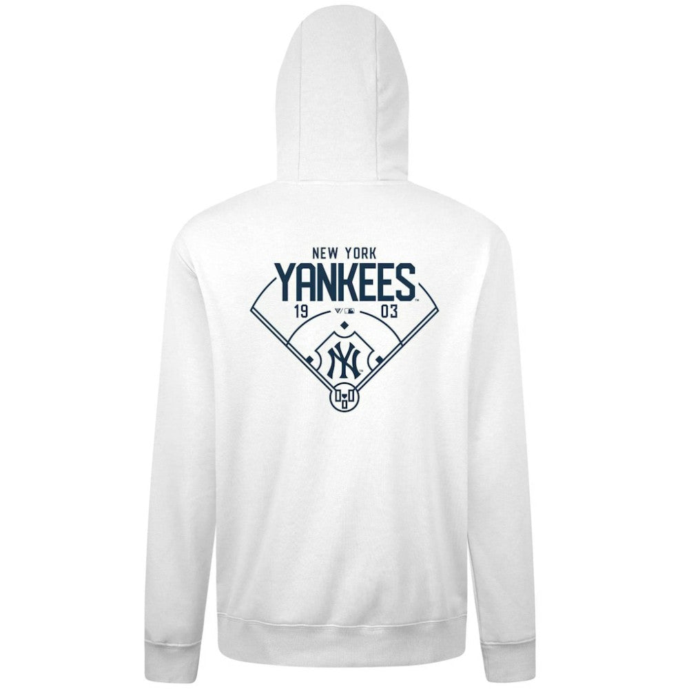 New York Yankees Levelwear Podium Primary Pullover Hoodie - White - MLB Discount