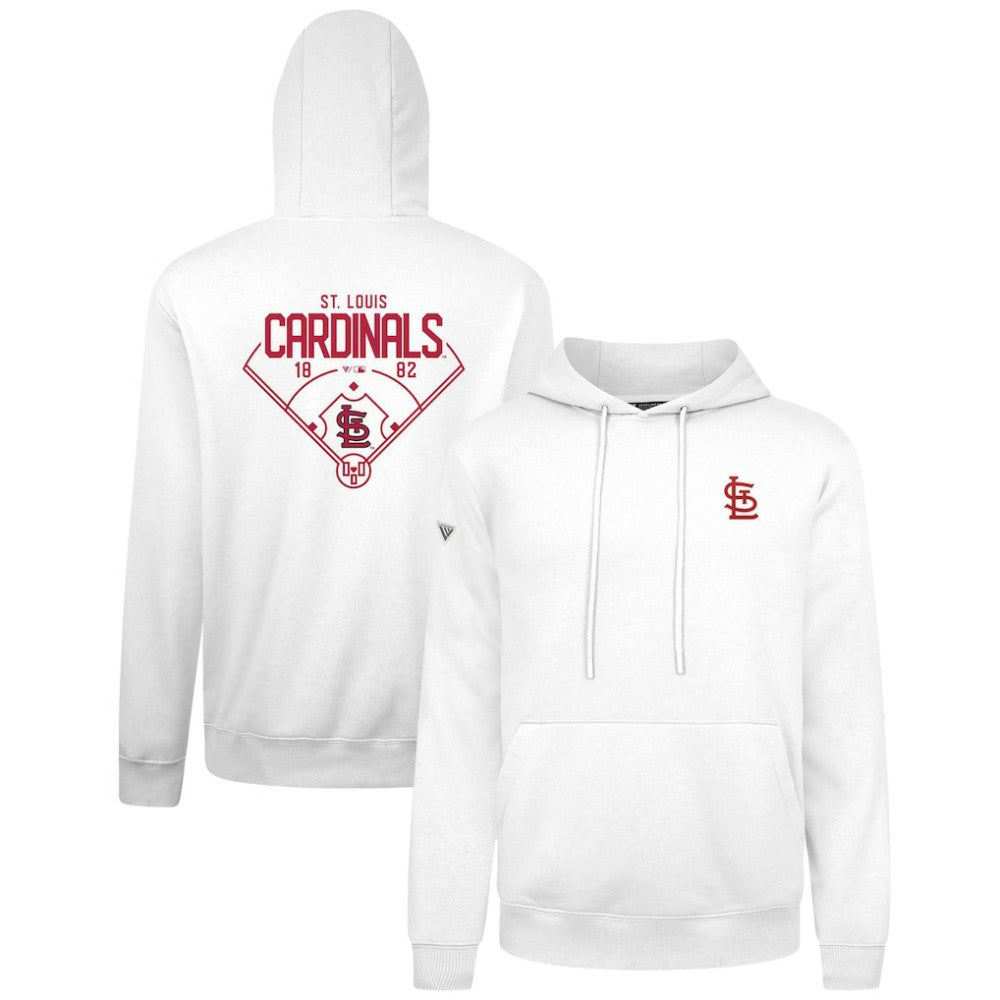 St. Louis Cardinals Levelwear Podium Primary Pullover Hoodie - White - MLB Sale