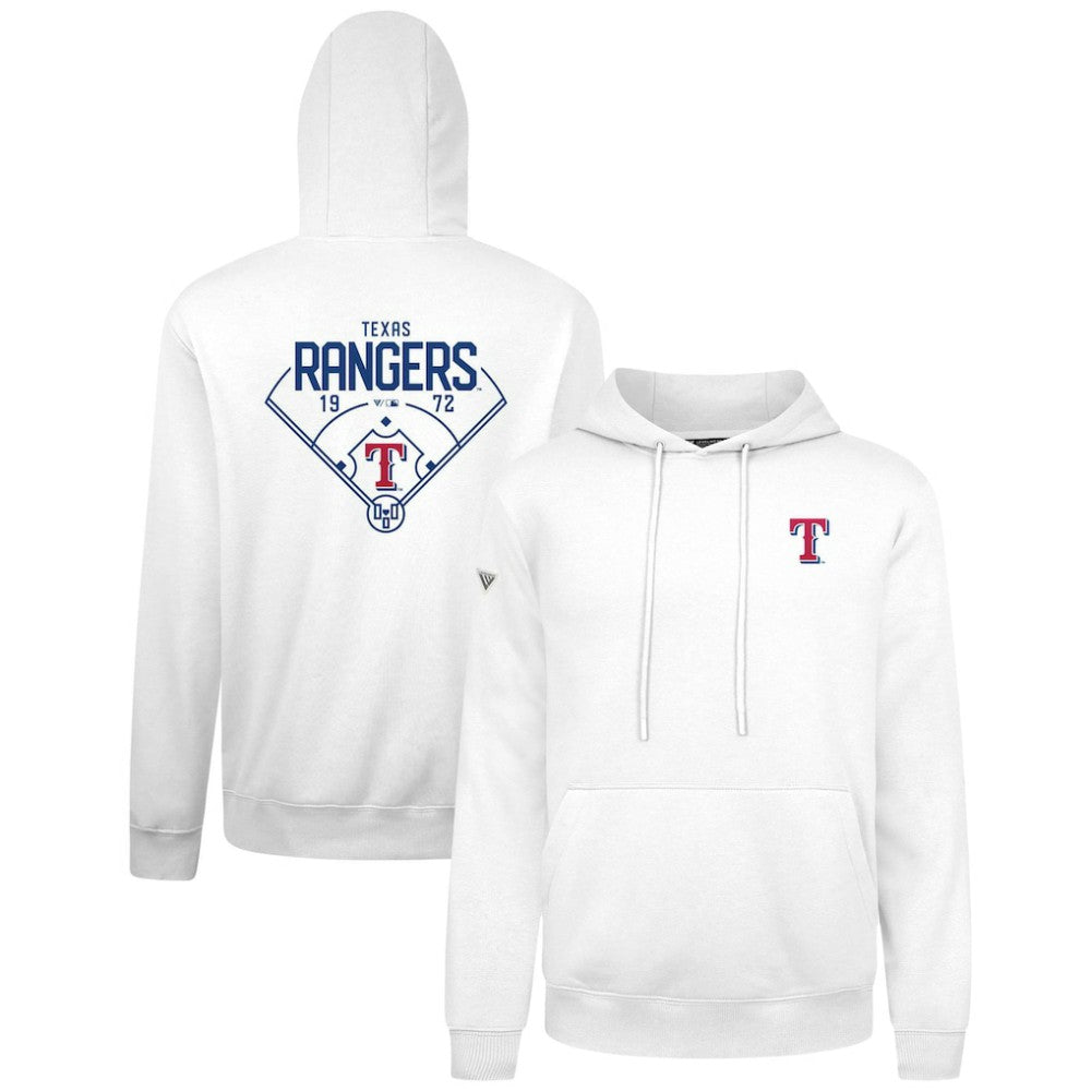 Texas Rangers Levelwear Podium Primary Pullover Hoodie - White - MLB Online