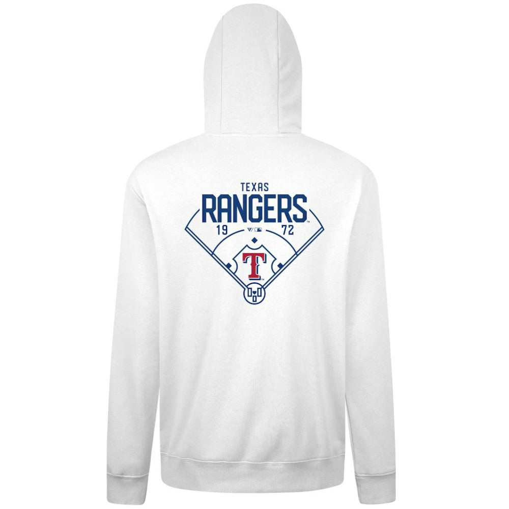 Texas Rangers Levelwear Podium Primary Pullover Hoodie - White - MLB Online