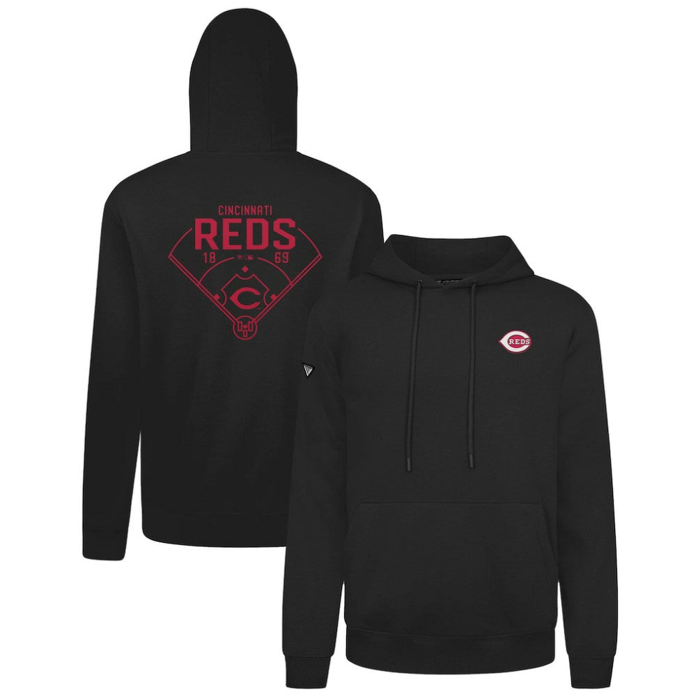 Cincinnati Reds Levelwear Podium Primary Pullover Hoodie - Black - MLB Online