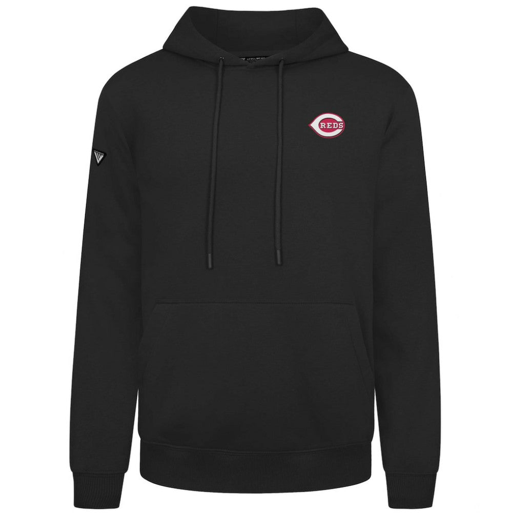 Cincinnati Reds Levelwear Podium Primary Pullover Hoodie - Black - MLB Online