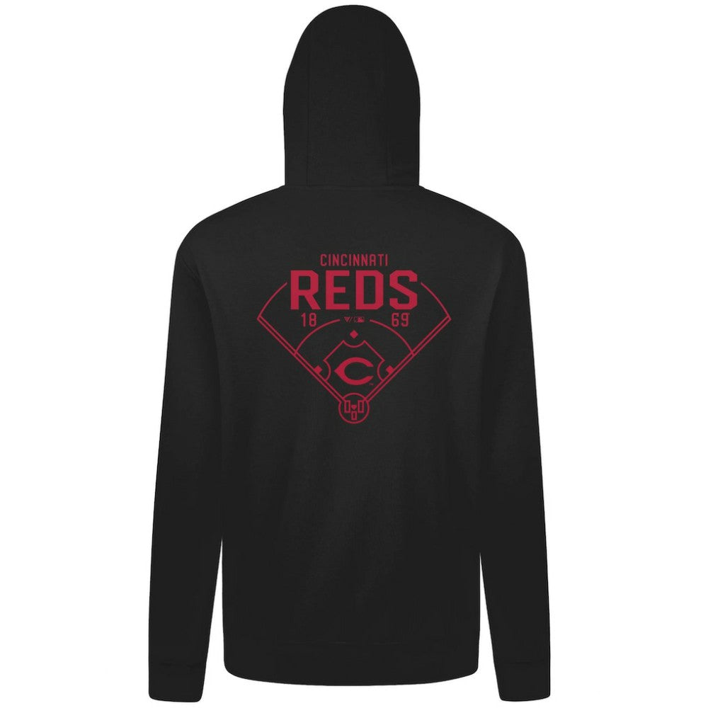 Cincinnati Reds Levelwear Podium Primary Pullover Hoodie - Black - MLB Online