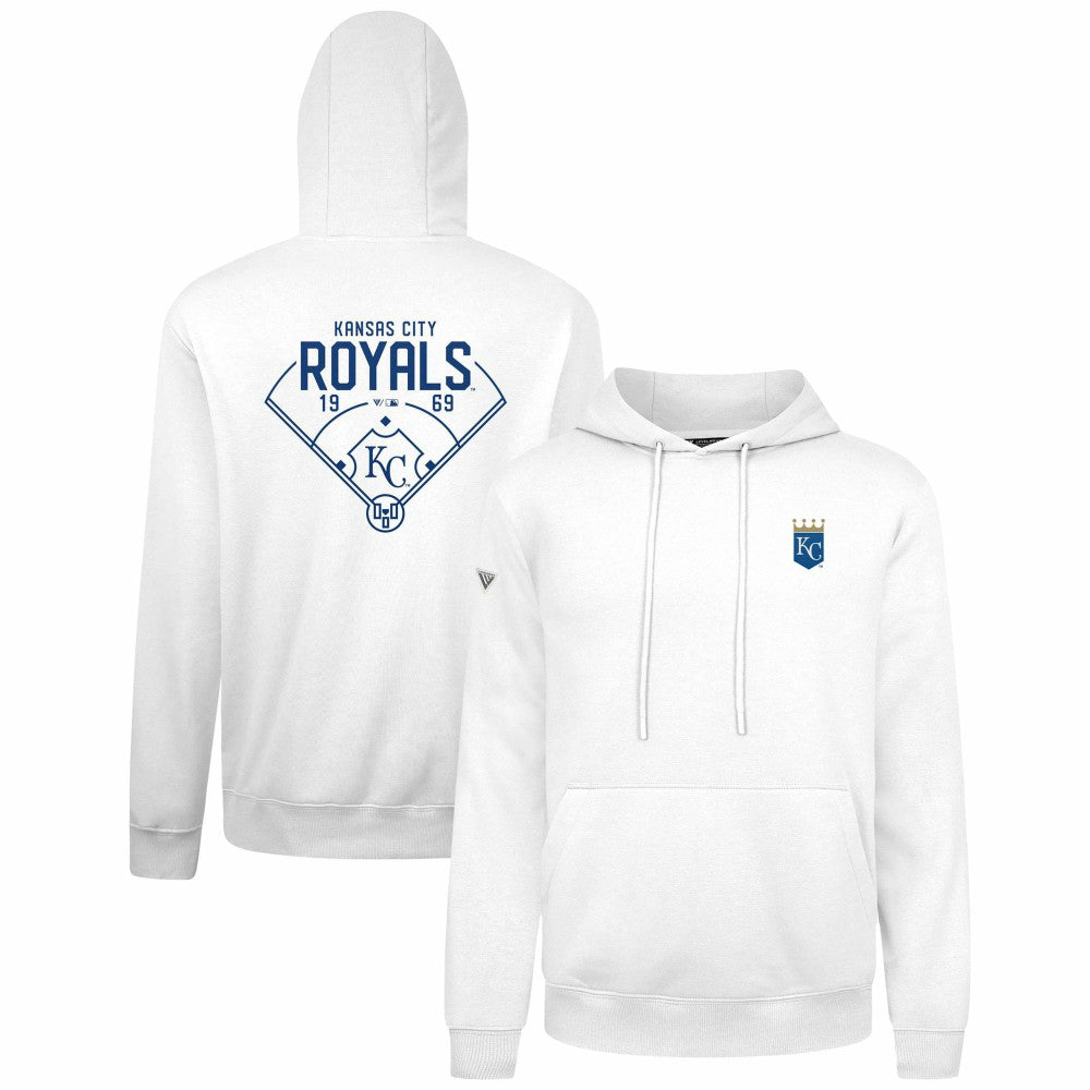 Kansas City Royals Levelwear Podium Primary Pullover Hoodie - White - MLB Sale