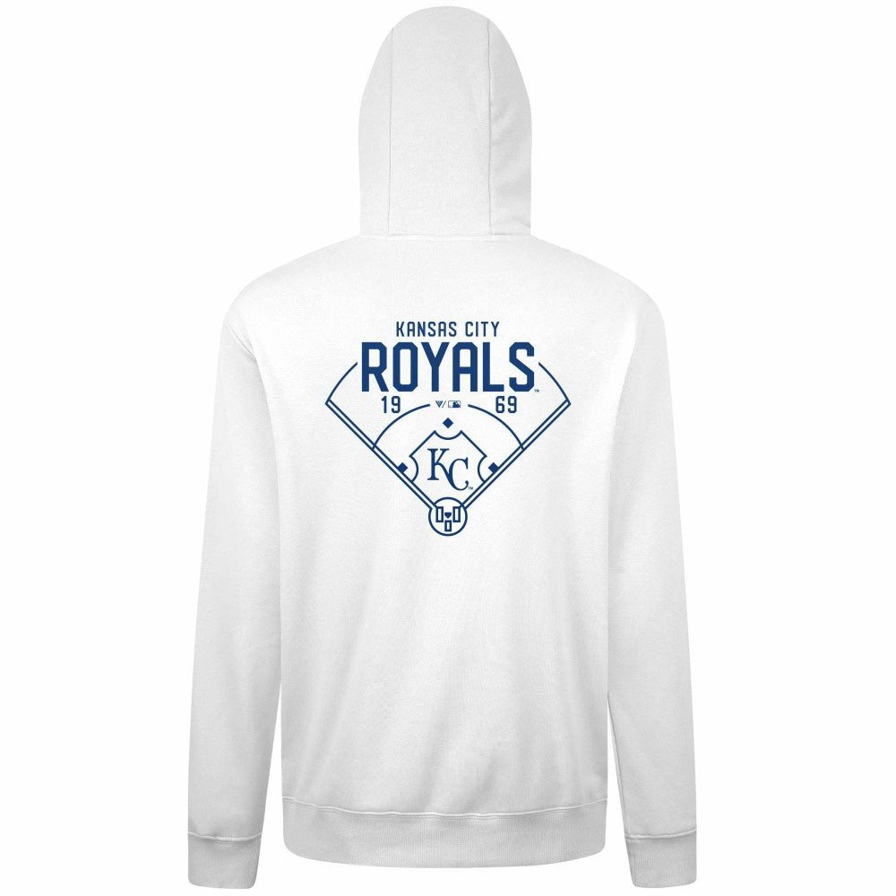 Kansas City Royals Levelwear Podium Primary Pullover Hoodie - White - MLB Sale