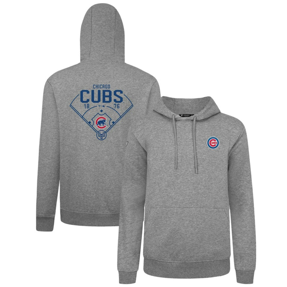 Chicago Cubs Levelwear Podium Primary Pullover Hoodie - Gray - MLB Discount