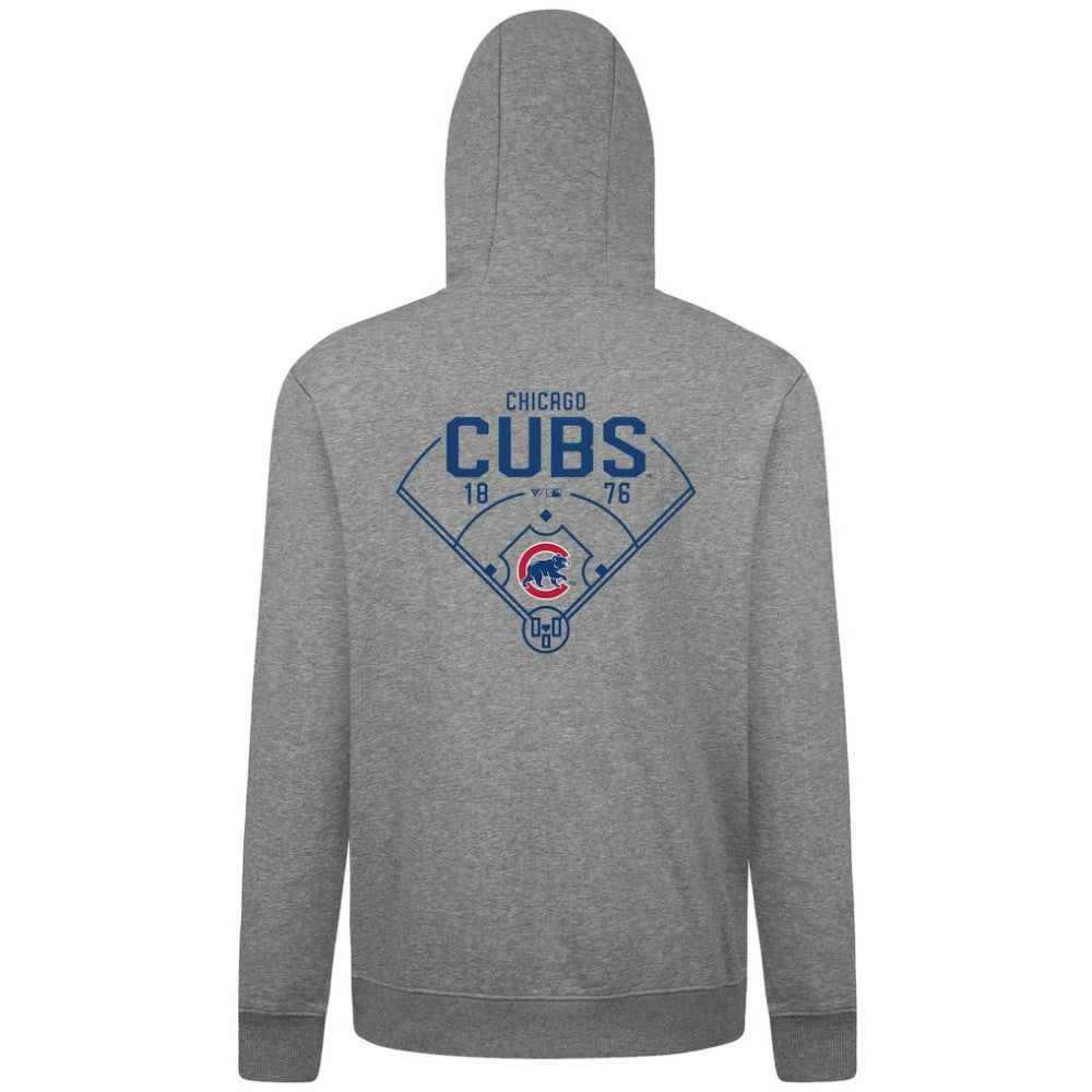 Chicago Cubs Levelwear Podium Primary Pullover Hoodie - Gray - MLB Discount