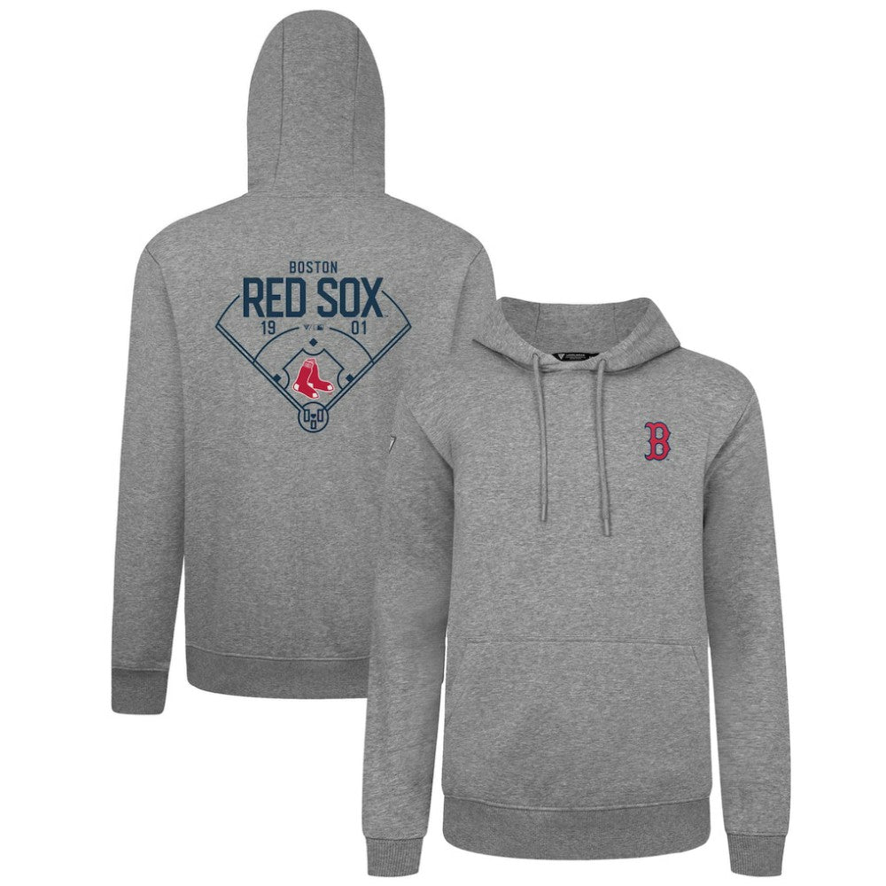 Boston Red Sox Levelwear Podium Primary Pullover Hoodie - Gray - MLB Discount