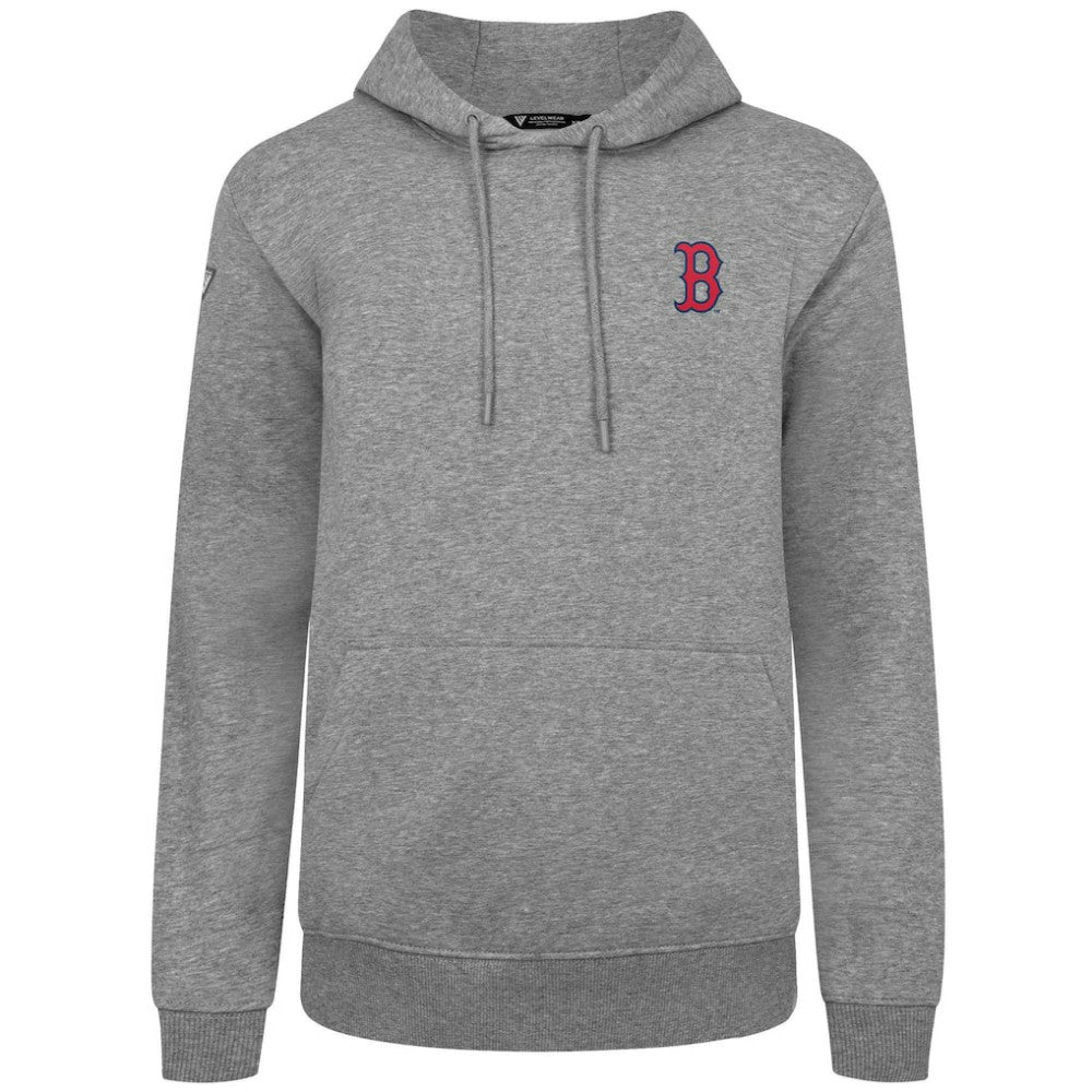 Boston Red Sox Levelwear Podium Primary Pullover Hoodie - Gray - MLB Discount