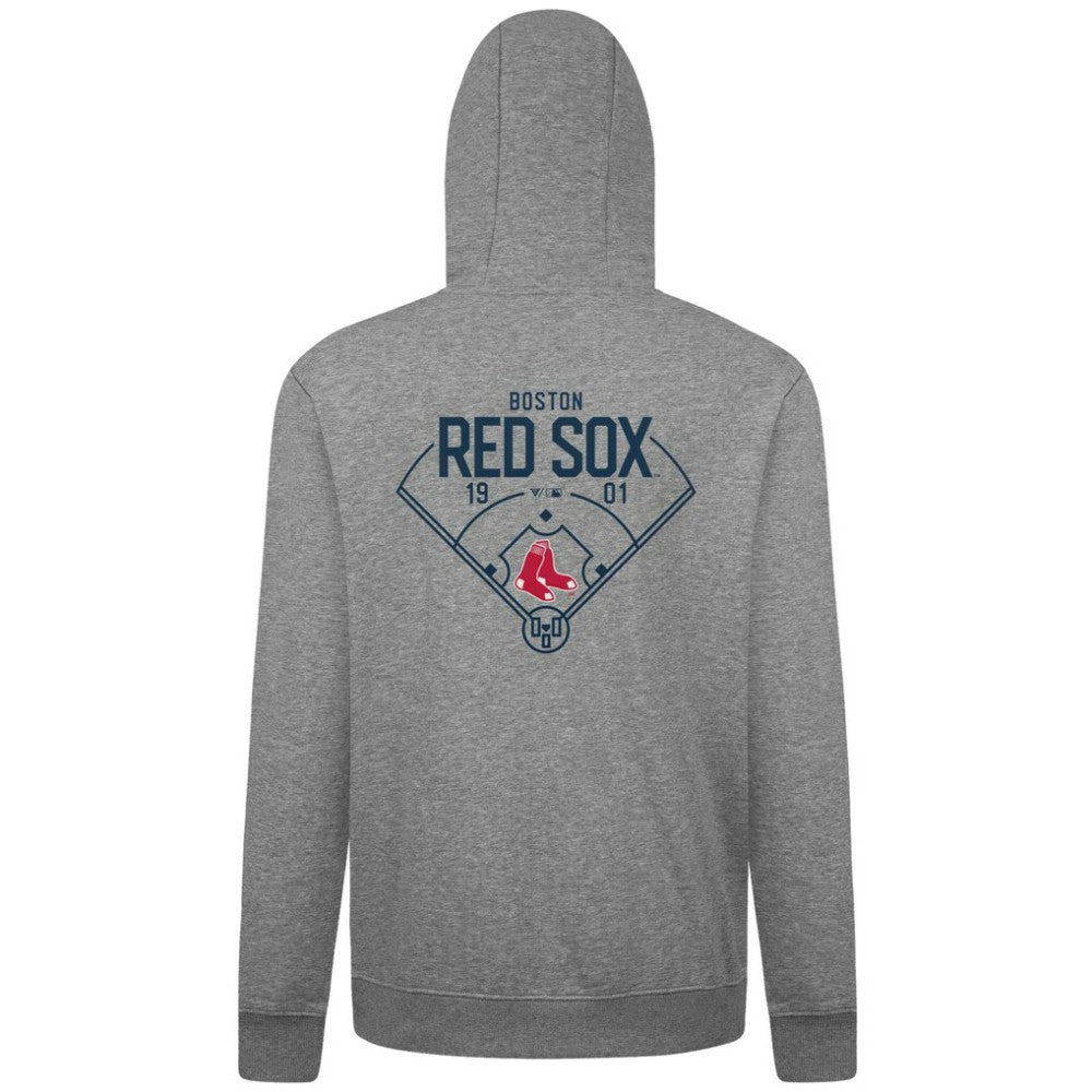 Boston Red Sox Levelwear Podium Primary Pullover Hoodie - Gray - MLB Discount