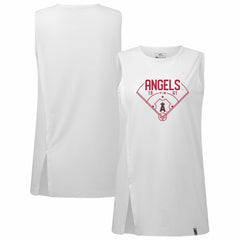 Los Angeles Angels Levelwear Women's Influx Home Field Tank Top - White - MLB Lifestyle