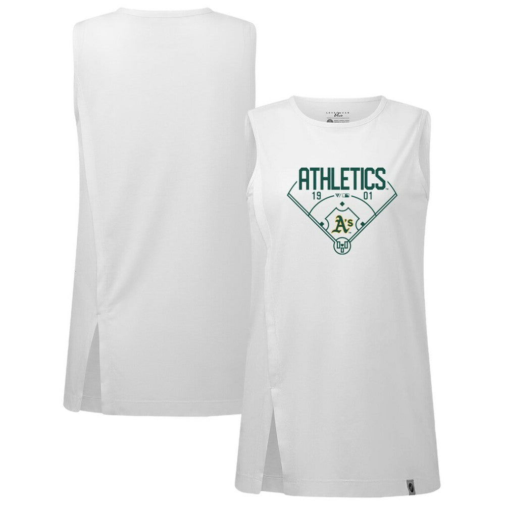 Athletics Levelwear Women's Influx Home Field Tank Top - White - MLB on Sale