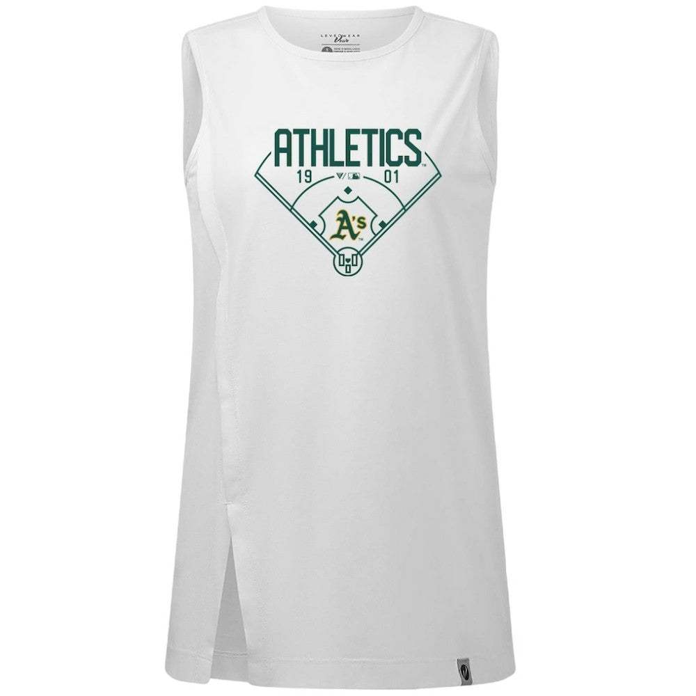 Athletics Levelwear Women's Influx Home Field Tank Top - White - MLB on Sale