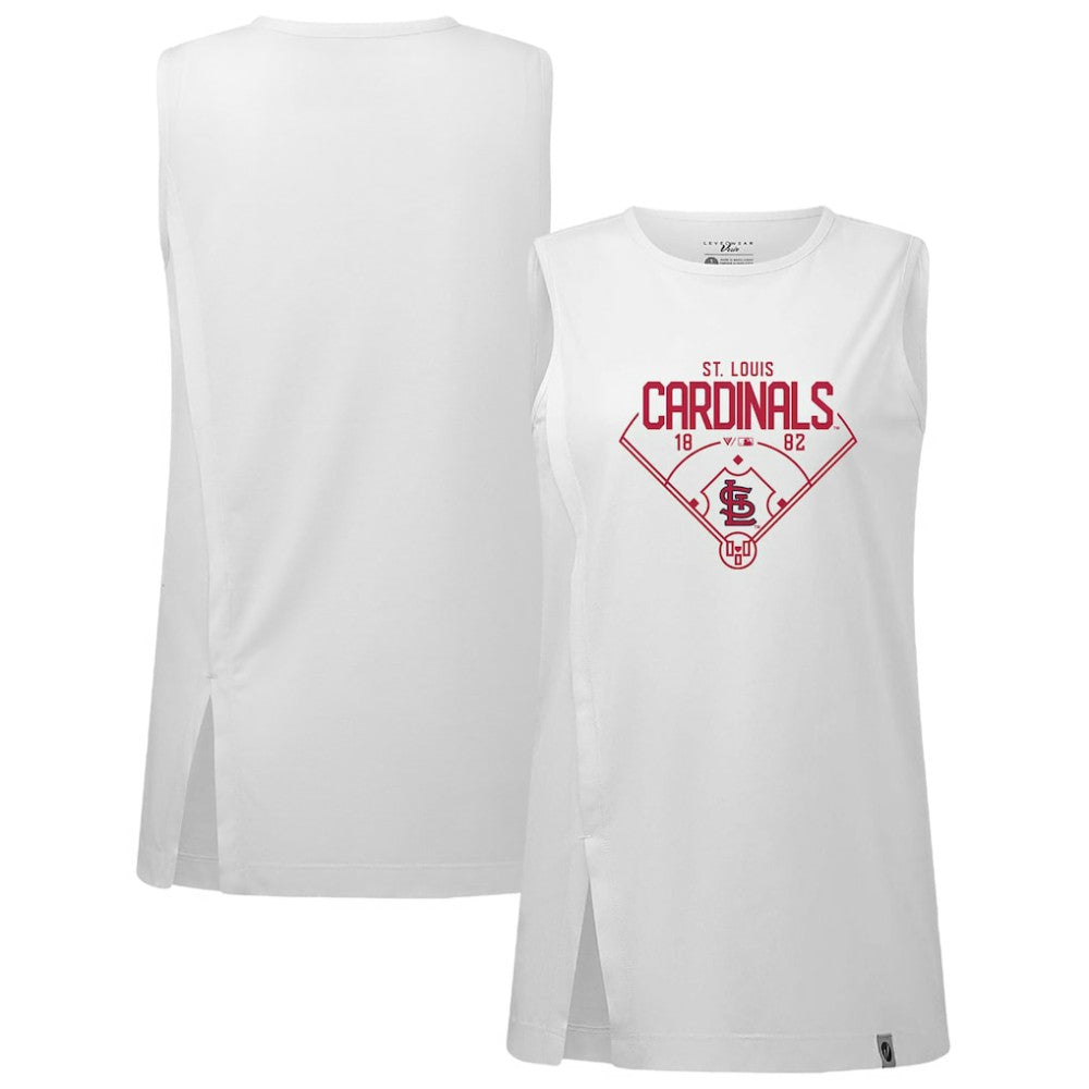 St. Louis Cardinals Levelwear Women's Influx Home Field Tank Top - White - MLB Online