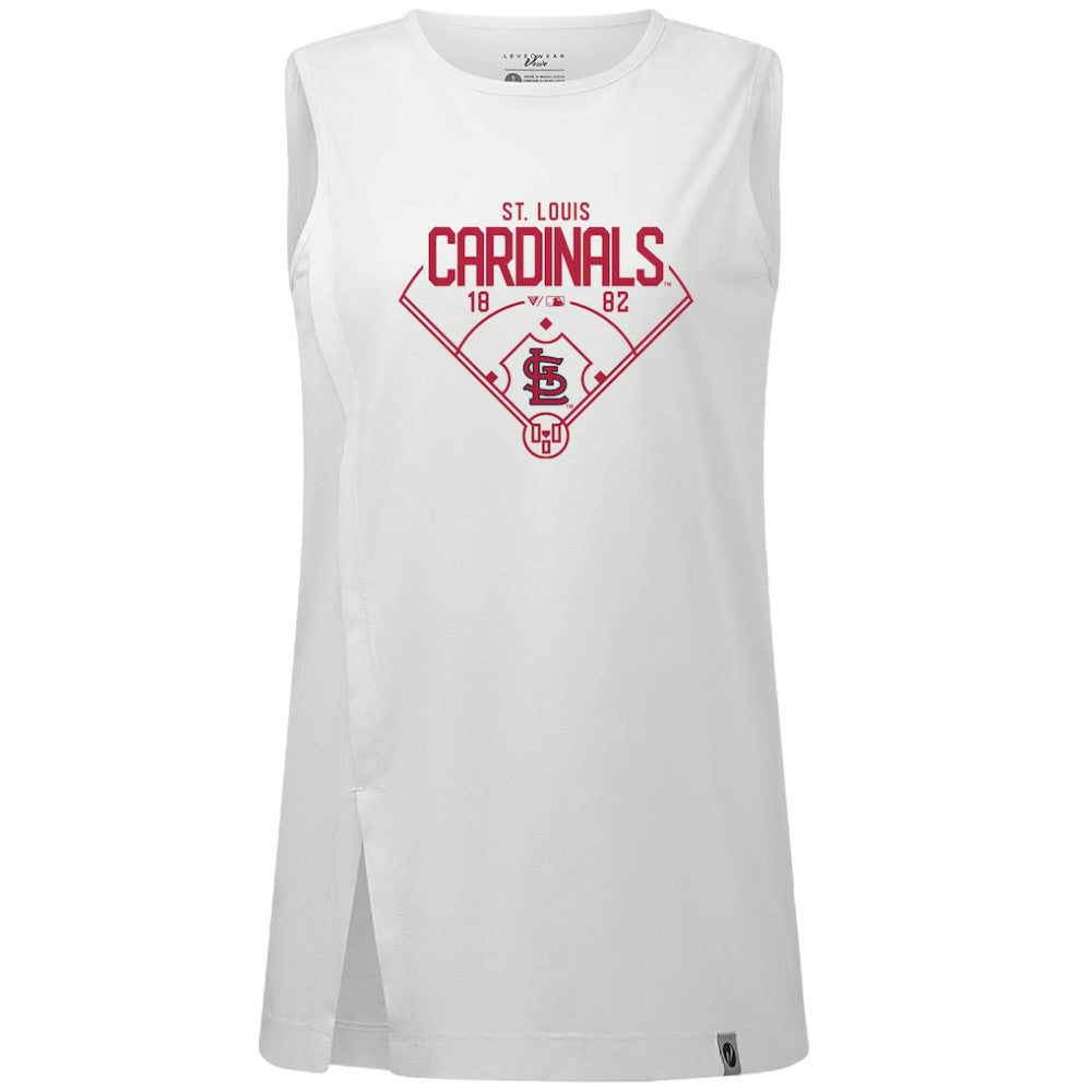 St. Louis Cardinals Levelwear Women's Influx Home Field Tank Top - White - MLB Online