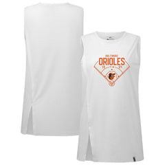 Baltimore Orioles Levelwear Women's Influx Home Field Tank Top - White - MLB Lifestyle