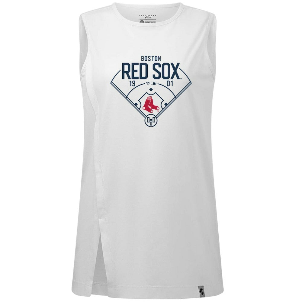 Boston Red Sox Levelwear Women's Influx Home Field Tank Top - White - MLB on Sale