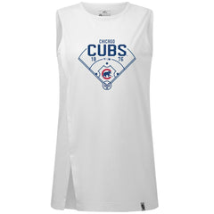 Chicago Cubs Levelwear Women's Influx Home Field Tank Top - White - MLB Sale