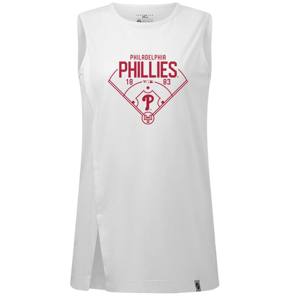 Philadelphia Phillies Levelwear Women's Influx Home Field Tank Top - White - MLB Sale