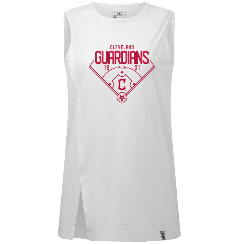 Cleveland Guardians Levelwear Women's Influx Home Field Tank Top - White - MLB Sale