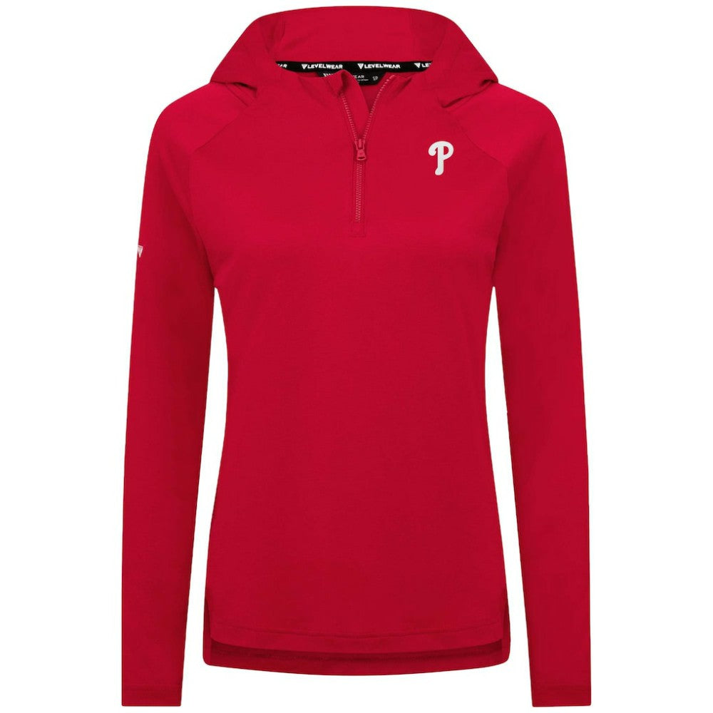 Philadelphia Phillies Levelwear Women's Raven Insignia 2.0 Quarter-Zip Jacket - Red - MLB Discount