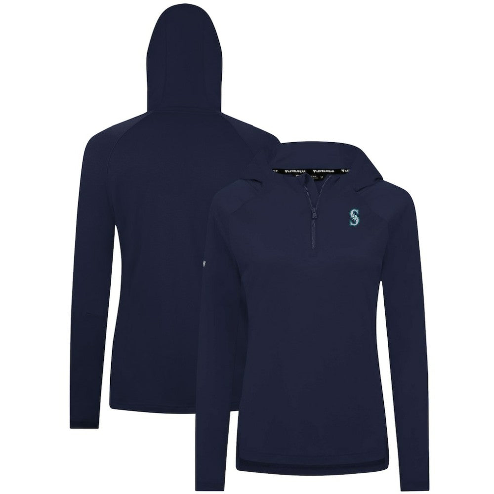 Seattle Mariners Levelwear Women's Raven Insignia 2.0 Quarter-Zip Jacket - Navy - MLB Sale