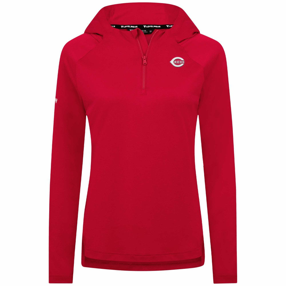 Cincinnati Reds Levelwear Women's Raven Insignia 2.0 Quarter-Zip Jacket - Red - MLB Online
