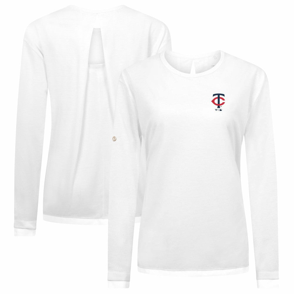 Minnesota Twins Levelwear Women's Sequoia Primary Logo Long Sleeve T-Shirt - White - MLB Sale
