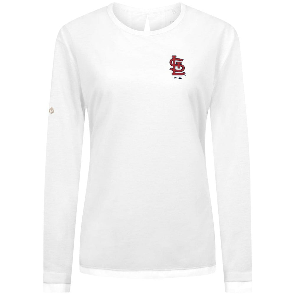 St. Louis Cardinals Levelwear Women's Sequoia Primary Logo Long Sleeve T-Shirt - White - MLB Lifestyle