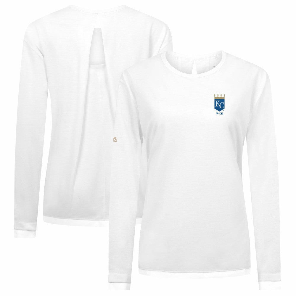 Kansas City Royals Levelwear Women's Sequoia Primary Logo Long Sleeve T-Shirt - White - MLB Online
