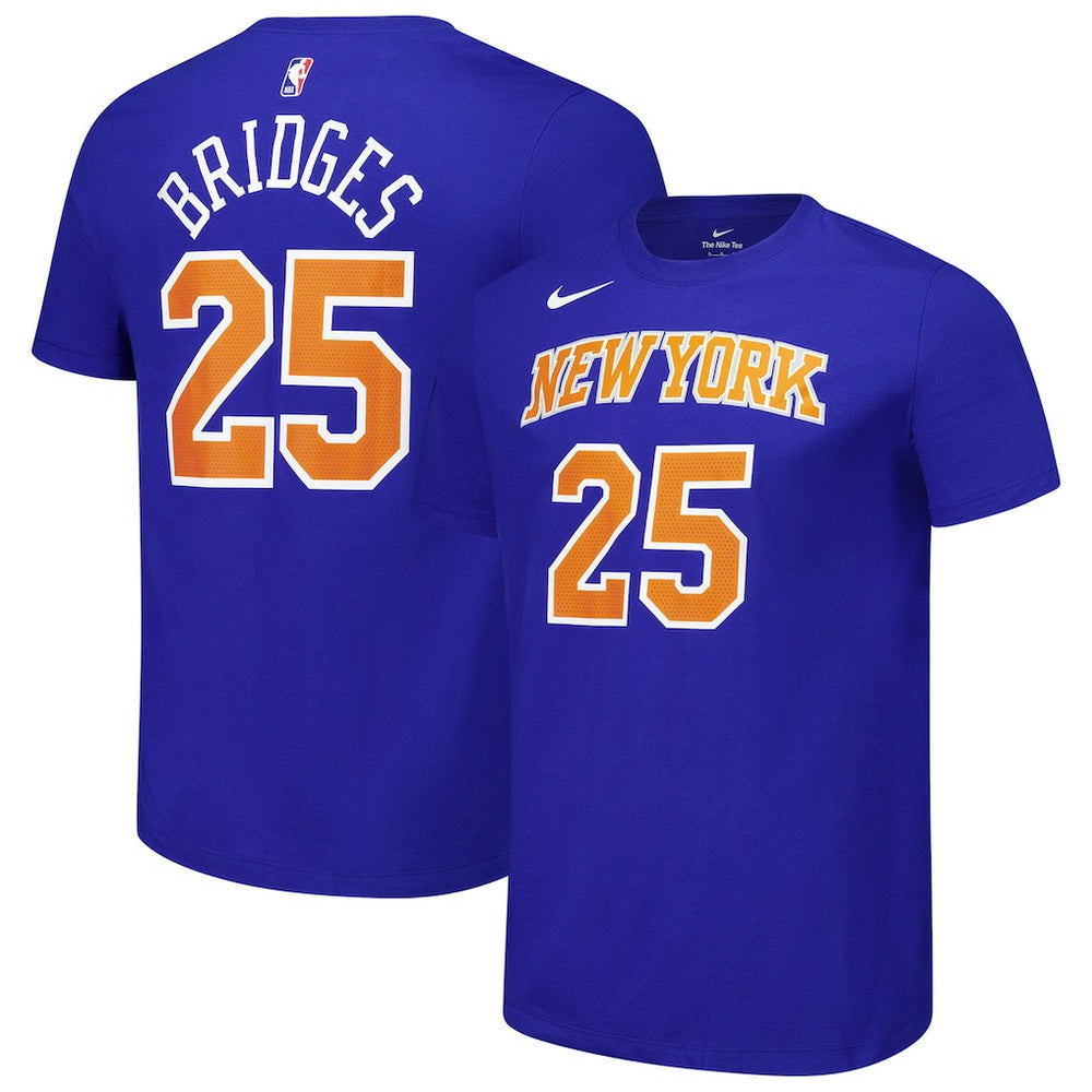 Mikal Bridges New York Knicks Unisex Name & Number T-Shirt Blue | Nike