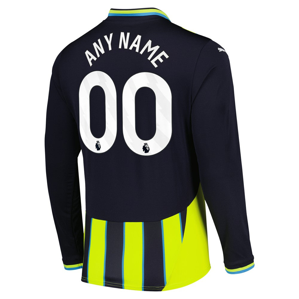 Manchester City 2024/25 Away Replica Long Sleeve Custom Jersey Navy - Puma