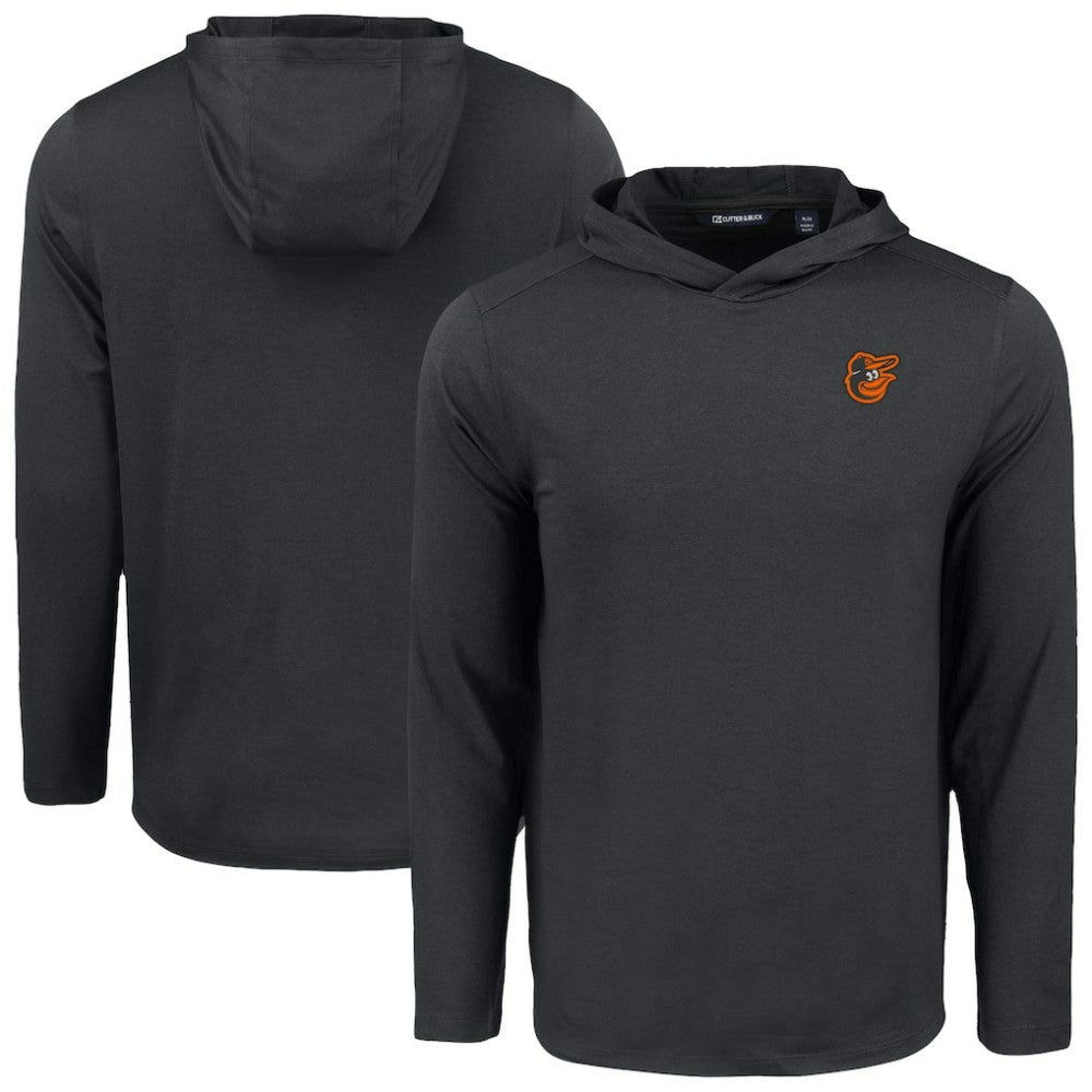 Baltimore Orioles Cutter & Buck Coastline Epic Comfort Recycled Eco Hoodie Long Sleeve T-Shirt - Black - MLB Lifestyle