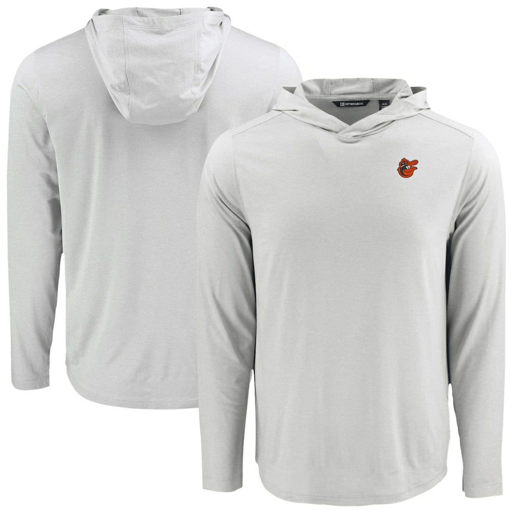 Baltimore Orioles Cutter & Buck Coastline Epic Comfort Recycled Eco Hoodie Long Sleeve T-Shirt - Gray - MLB Discount