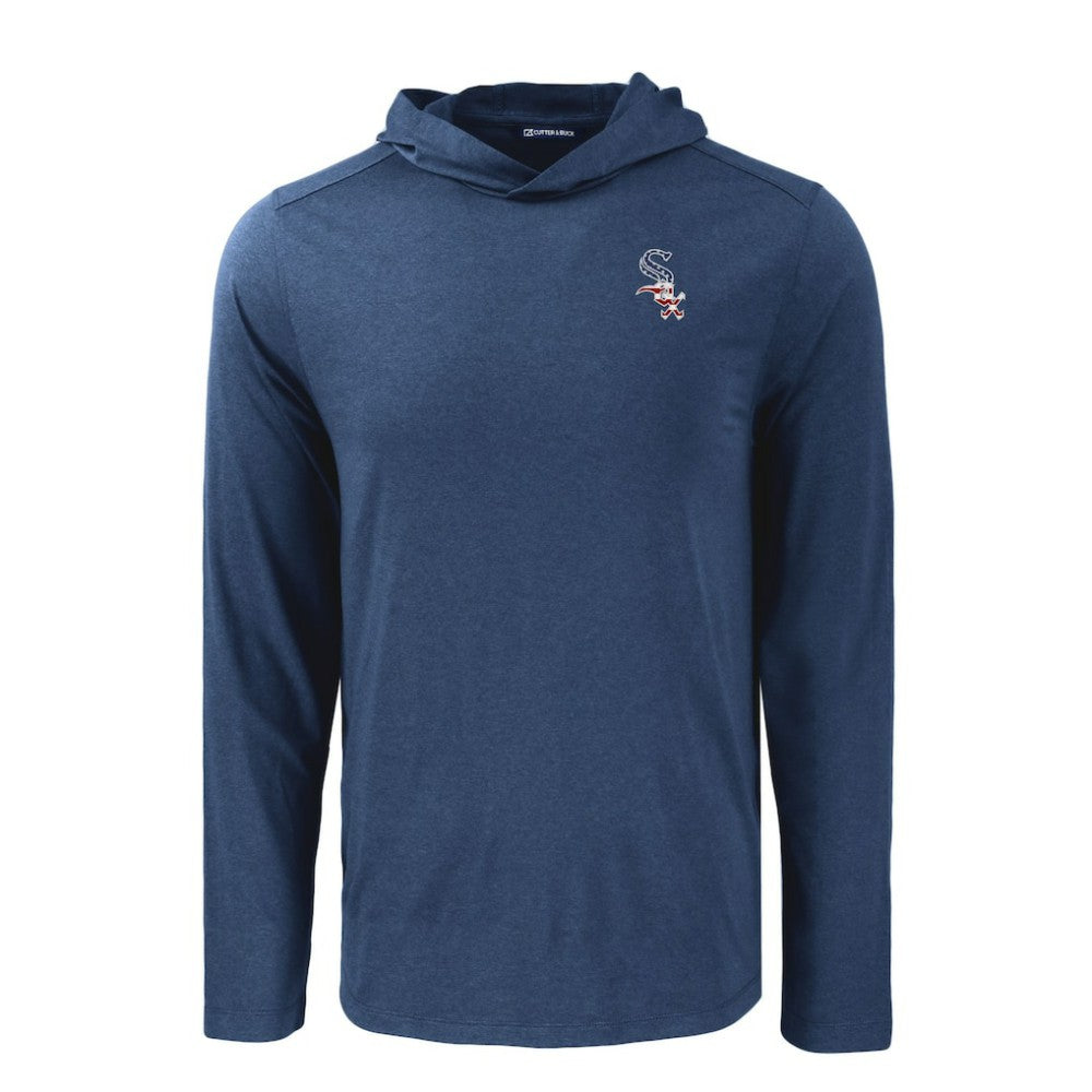 Chicago White Sox Cutter & Buck Coastline Epic Comfort Recycled Eco Hoodie Long Sleeve T-Shirt - Navy - MLB Discount