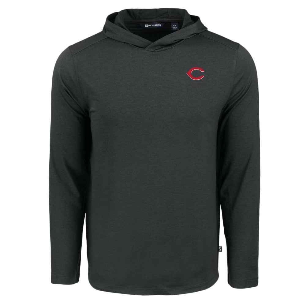 Cincinnati Reds Cutter & Buck Coastline Epic Comfort Recycled Eco Hoodie Long Sleeve T-Shirt - Black - MLB Online