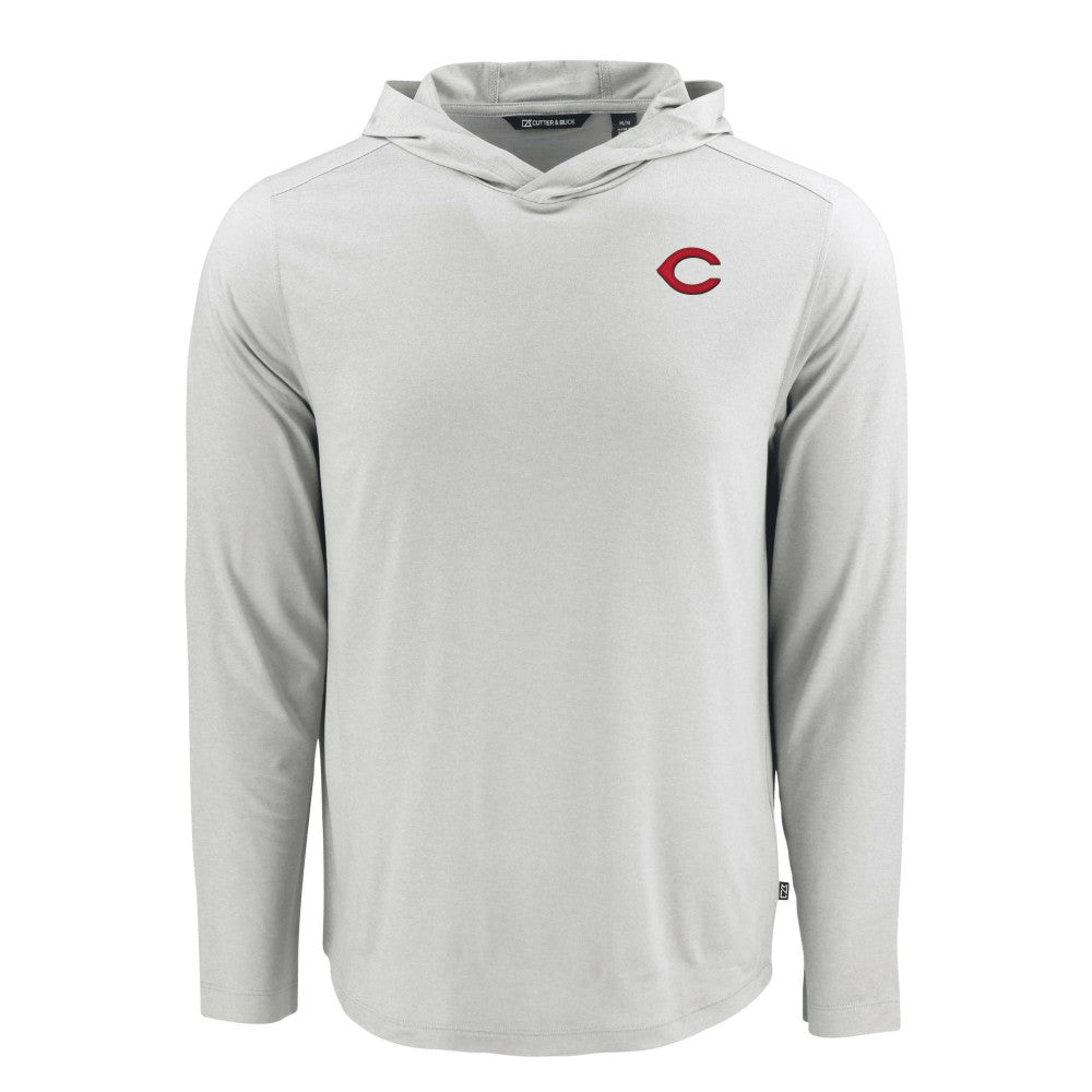 Cincinnati Reds Cutter & Buck Coastline Epic Comfort Recycled Eco Hoodie Long Sleeve T-Shirt - Gray - MLB Online