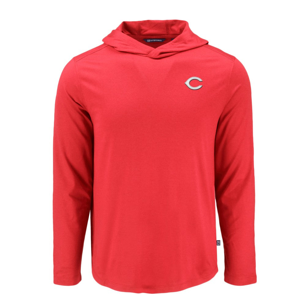 Cincinnati Reds Cutter & Buck Coastline Epic Comfort Recycled Eco Hoodie Long Sleeve T-Shirt - Red - MLB Discount