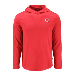 Cincinnati Reds Cutter & Buck Coastline Epic Comfort Recycled Eco Hoodie Long Sleeve T-Shirt - Red - MLB Discount