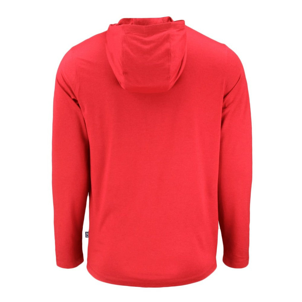 Chicago Cubs Cutter & Buck Coastline Epic Comfort Recycled Eco Hoodie Long Sleeve T-Shirt - Red - MLB Lifestyle