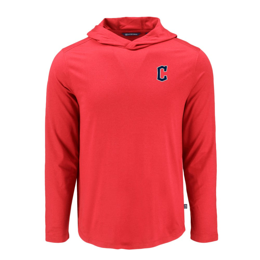 Cleveland Guardians Cutter & Buck Coastline Epic Comfort Recycled Eco Hoodie Long Sleeve T-Shirt - Red - MLB Online
